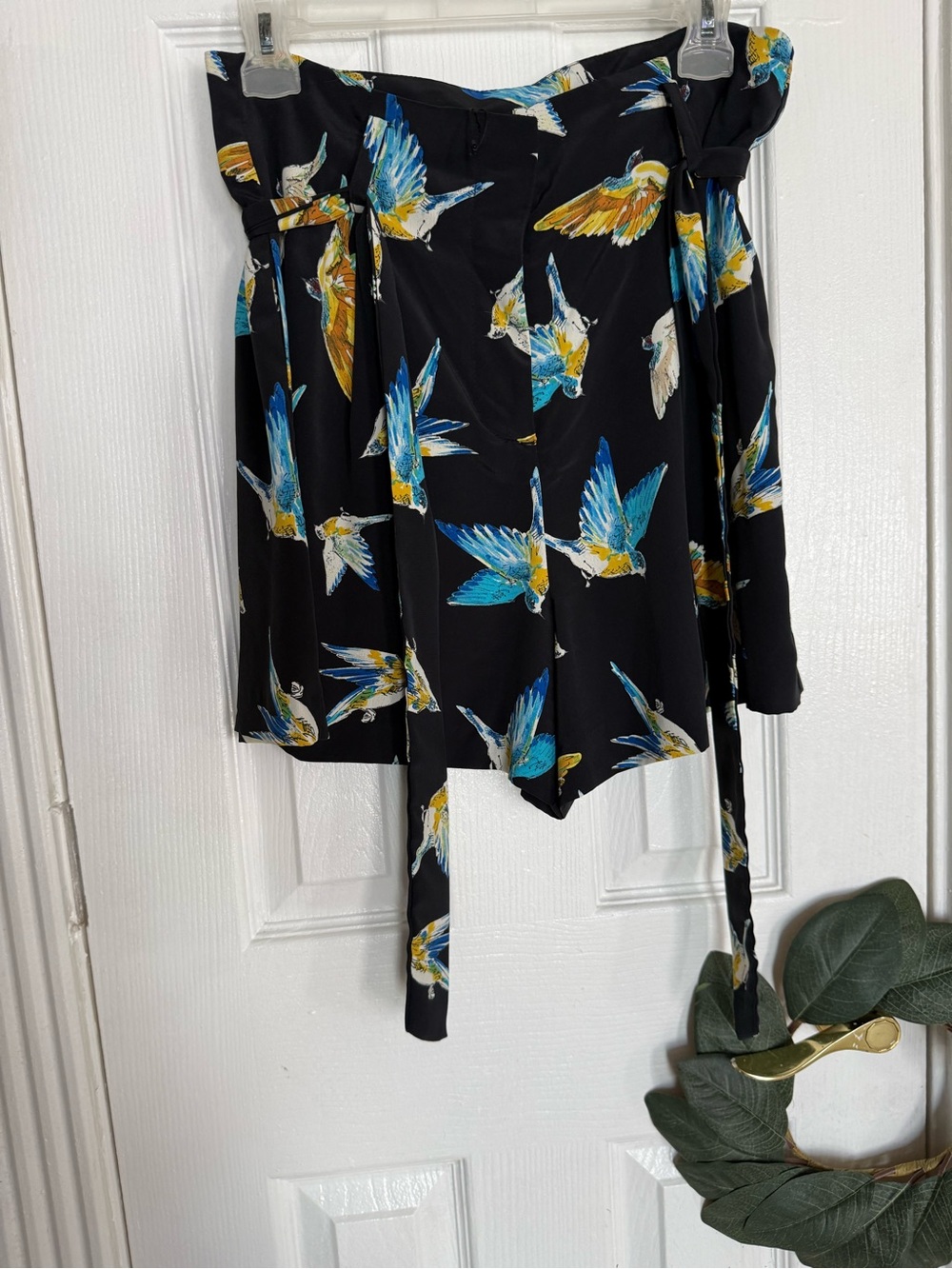 Zara Black Bird-Print Pet Bird Accessory - Blue & Yellow